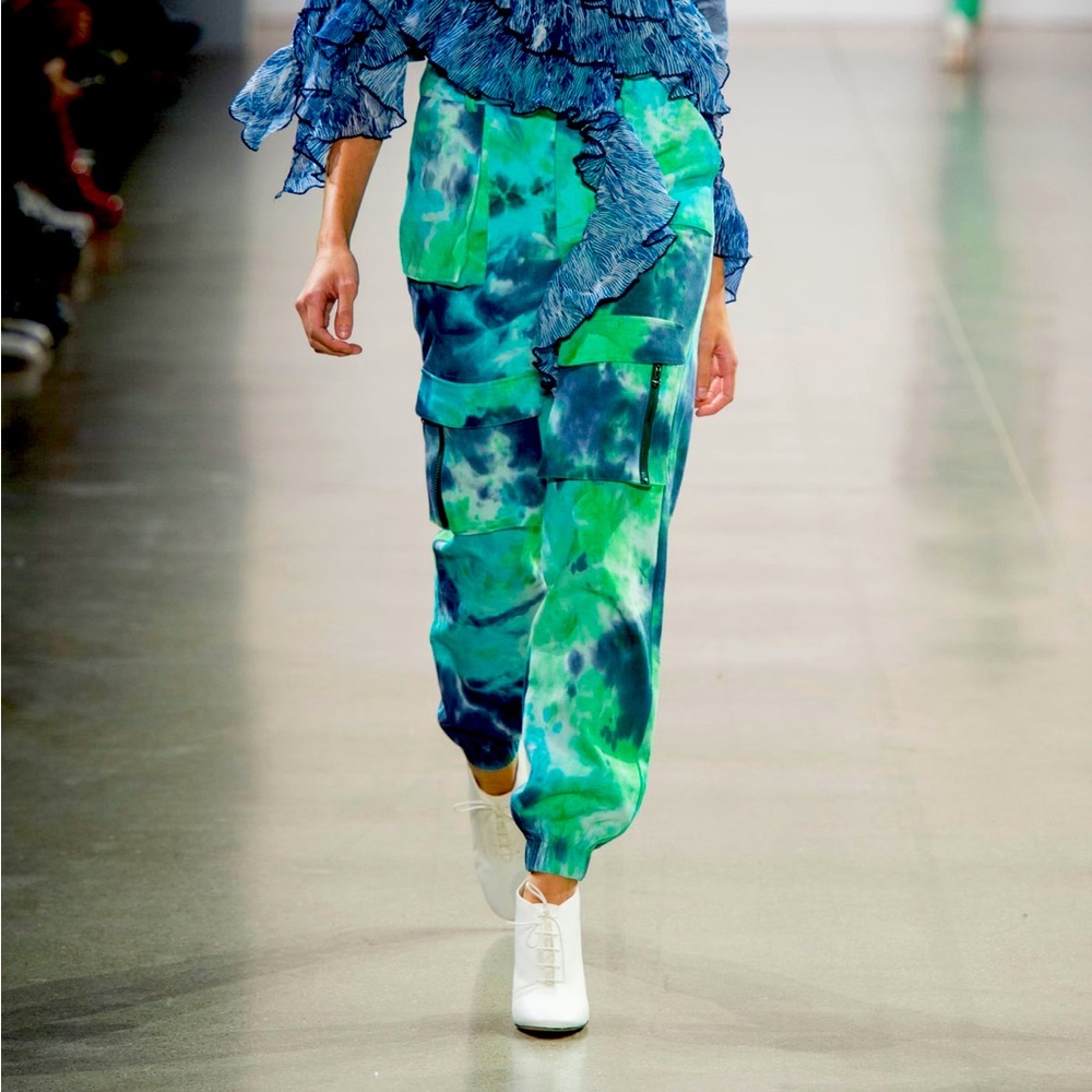 Kim Shui Blue Tie Dye Cargo Pants